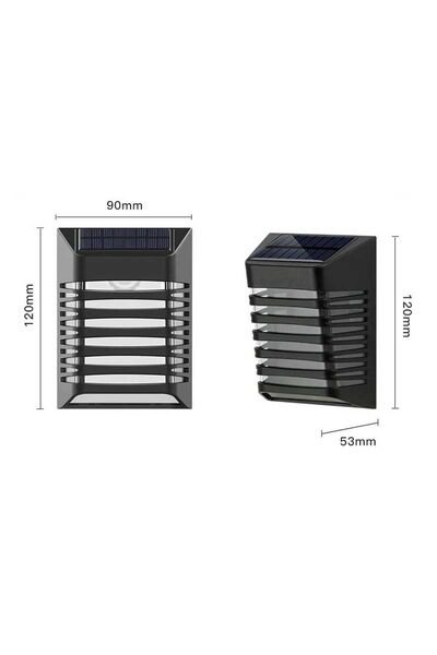 Ack Ag60-09851 90mmx120mmx53mm Ip54 3000k Sıyah Solar Led Cıt Aplık