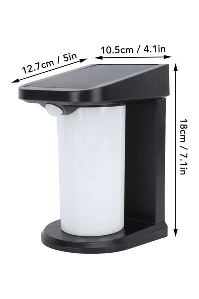 Ack Ag60-04851 127mmx105mmx179mm Dımlı Ip54 Sıyah Solar Led Duvar Aplıgı