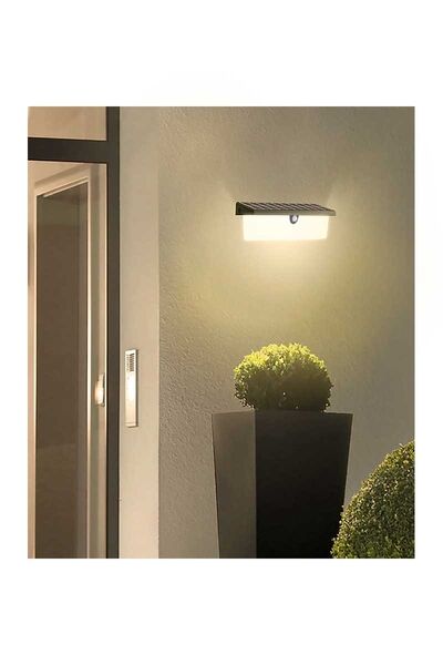 Ack Ag60-03851 211mmx112mmx120mm Dımlı Ip54 Sıyah Solar Led Duvar Aplıgı