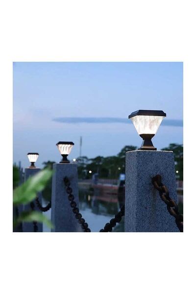 ACK AG60-06831 6500K Beyaz Kare Solar Led Bahçe Armatürü
